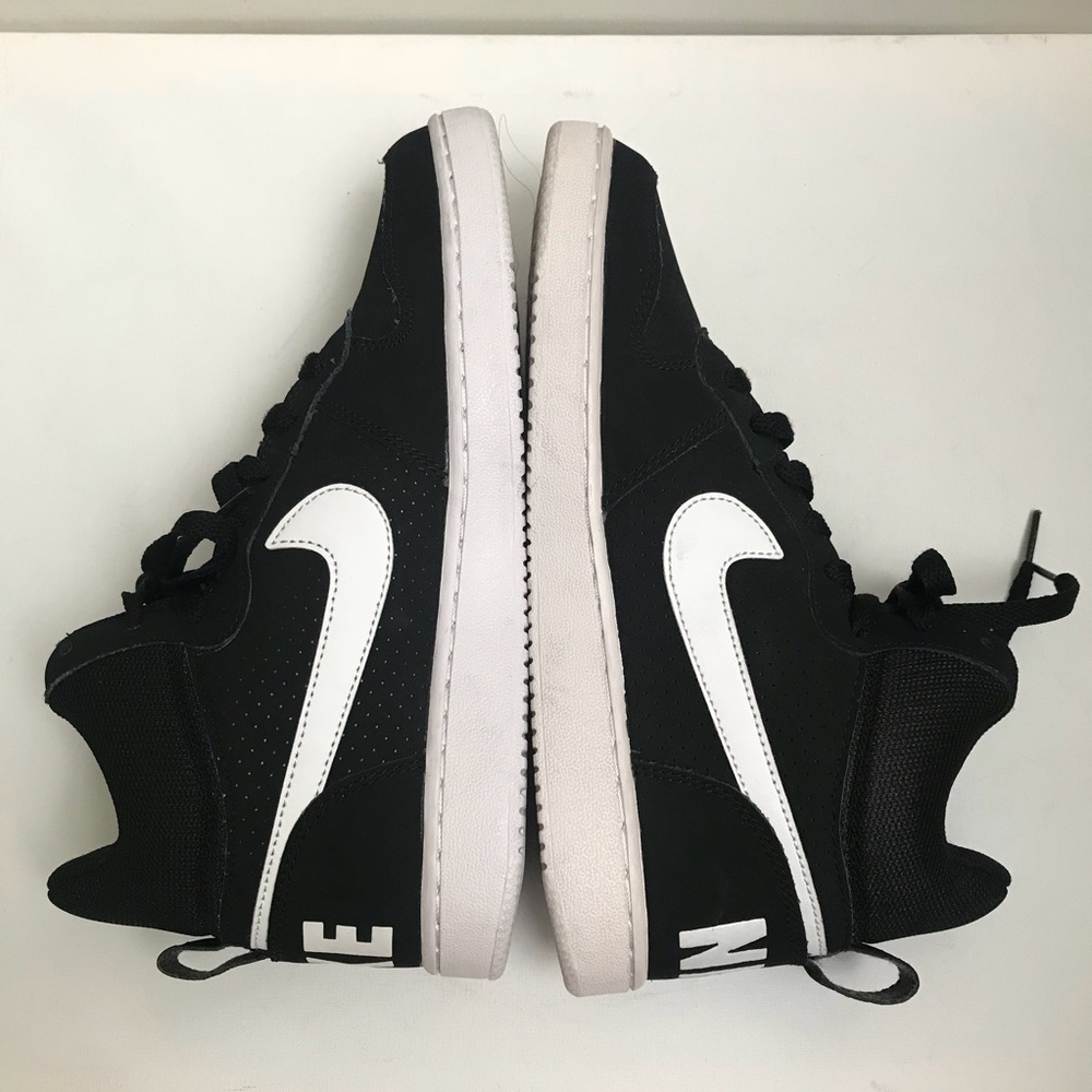 NIKE Black & White Court Borough Mid Sneakers - Picture 4 of 8